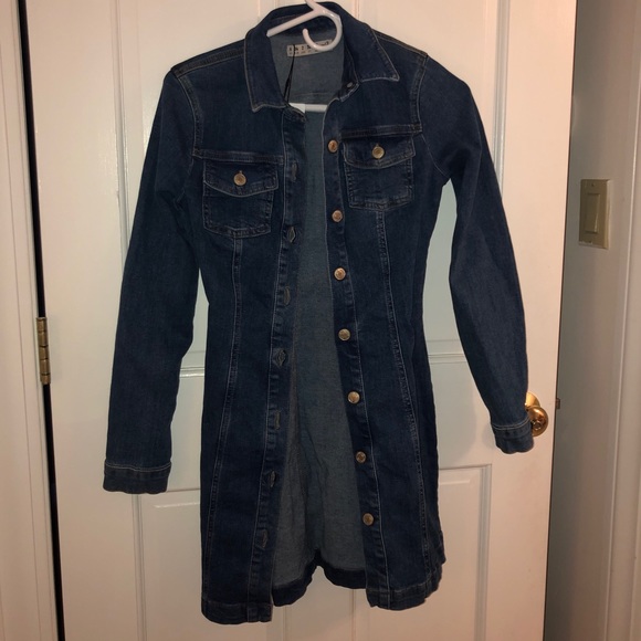 Denim Button Up Dress - Picture 1 of 2